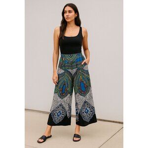 Angie Boho Wide-Leg Paisley Festival-Ready Beachwear Pants‎ – Size L